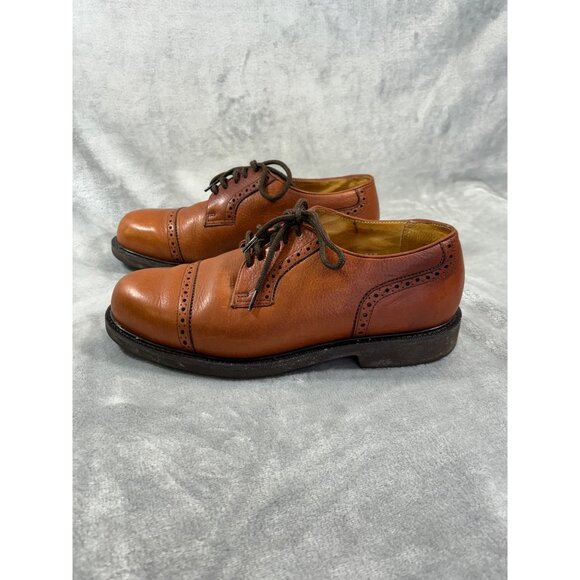 Florsheim Comfort mens shoes 7.5 Oxford Tech Ortholite Brown Leather Cap Toe - Picture 9 of 14